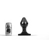 All Black All Juodas Anal Plug Model 6 - 16 cm, Smooth Grooved Surface, Juodas