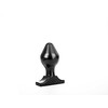 All Black All Juodas Anal Plug Model 6 - 16 cm, Smooth Grooved Surface, Juodas