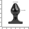 All Black All Juodas Anal Plug Model 6 - 16 cm, Smooth Grooved Surface, Juodas