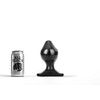 All Black All Juodas Model 16 cm - Juodas Silicone Anal Plug with Grooved Surface