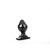 All Black All Juodas Model 16 cm - Juodas Silicone Anal Plug with Grooved Surface