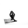 All Black All Juodas Model 16 cm - Juodas Silicone Anal Plug with Grooved Surface