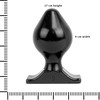 All Black All Juodas Model 16 cm - Juodas Silicone Anal Plug with Grooved Surface