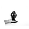 All Black All Juodas Model 9018 Silicone Anal Plug 17.5 cm - Grooved Juodas Edition