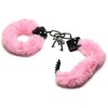 Xr Brands Rožinė Cuffed in Fur Rožinė Adjustable Faux Fur Handcuffs with Metal Core
