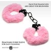 Xr Brands Rožinė Cuffed in Fur Rožinė Adjustable Faux Fur Handcuffs with Metal Core
