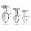 Xr Brands Rožinė Booty Sparks Glass Plug Large - Rožinė Gem, Hygienic Glass, 10cm