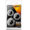 Blush Skaistalai Rinkinys-STAY HARD BEADED COCKRINGS CLEAR