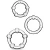 Blush Skaistalai Rinkinys-STAY HARD BEADED COCKRINGS CLEAR