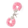 Dream Toys Kajdanki-METAL HANDCUFF WITH PLUSH Rožinis