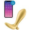 Satisfyer App valdomas vibruojantis auksinis analinis kištukas
