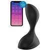 Satisfyer Sweet Seal Vibrating Plug with App Control, Juodas, Silicone
