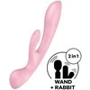 Satisfyer Triple Oh Flexible Silicone Rabbit System, Rechargeable IPX7