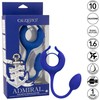 Mėlyna CalExotics Admiral Weighted Silicone Ring Mėlyna - Dual Motor, 10 Modes, USB