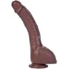 Calexotics Didelis lenktas juodmedžio varpos dildo 22cm siurbtukas