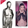 CalExotics Radiance Hooded Mesh Shrug Plus Size with Rhinestone Detail