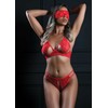 Daring Intimates 3PC liemenėlė, kelnaitės ir užrišamos akys