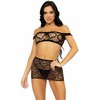 Leg Avenue Sets Leg Avenue Three-Piece Chiffon Ruffle Set Juodas One Size