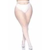 Leg Avenue Europe Leg Avenue Plus Size Nylon Fishnet Pantyhose Baltas - Elegant Mesh Design