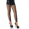 Leg Avenue Hosiery Leg Avenue One Size Leopard Lace Footless Tights with Net Panel