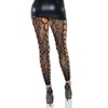 Leg Avenue Hosiery Leg Avenue One Size Leopard Lace Footless Tights with Net Panel