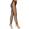 Leg Avenue Hosiery Leg Avenue One Size Leopard Lace Footless Tights with Net Panel