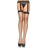 Leg Avenue Europe Leg Avenue Fishnet Stockings with Juodas Lace Garter, One Size