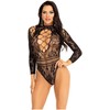 Leg Avenue Bodystockings Leg Avenue Nėrinių bodis su aukštu kaklu O/S