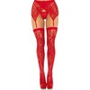 Leg Avenue Hosiery Leg Avenue Lace Thigh-Highs &amp; Garter Belt Raudona-Juodas One Size