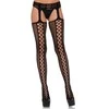 Leg Avenue Stockings with Net Texture and Integrated Garter Juodas One Size