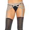 Leg Avenue Accessories Leg Avenue Sidabrinis Lurex Elastic Garter Belt One Size - Shimmer Finish