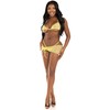 Leg Avenue Sets Leg Avenue Three-Piece Diamond Mesh Set Geltona M/L - Sheer &amp; Sparkling Design