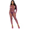 Leg Avenue Sets Leg Avenue Violet Mesh Crop Top &amp; Leggings Set One Size