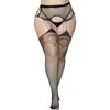 Leg Avenue Europe Juodos kojinės su keliaraiščiu 1X/2X
