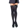 Boland Traciks Leg Avenue Juodas Nylon Over-the-Knee Stockings with Bow, One Size