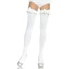 Leg Avenue Hosiery Leg Avenue Baltas Opaque Tights with Ruffle &amp; Bow Accent One Size