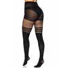 Leg Avenue Europe Leg Avenue Pantyhose Model 7157 Baltas with Striped Fishnet Accent One Size