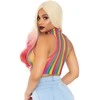 Leg Avenue Europe Leg Avenue Rainbow Net Crop Top Multicolor - Stretch Festival Fashion