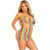 Leg Avenue Dresses Leg Avenue Rainbow Striped Halter Mini Dress - Multicolor, One Size