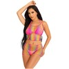 Leg Avenue Sets Leg Avenue Rainbow Multicolor Fishnet Two-Piece Set Top &amp; Shorts, One Size