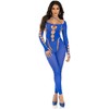 Leg Avenue Bodystockings Mėlyna Leg Avenue Reckless Bodystocking Royal Mėlyna, Footless, Seamless, One Size