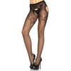 Leg Avenue Hosiery Leg Avenue Elegant Juodas Embroidered Mesh Panty One Size