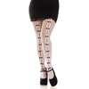 Leg Avenue Hosiery Leg Avenue Sweetheart Net Baltas Stockings with Heart Openings &amp; Bows One Size