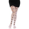 Leg Avenue Hosiery Leg Avenue Sweetheart Net Baltas Stockings with Heart Openings &amp; Bows One Size