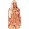 Leg Avenue Dresses Leg Avenue Zigzag Multicolor Net Mini Dress One Size