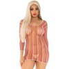 Leg Avenue Dresses Leg Avenue Zigzag Multicolor Net Mini Dress One Size
