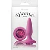 Rožinis Glams Mini analinis kaištis su kristalo akcentu