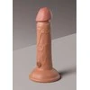 Pipedream KING COCK ELITE 15 cm dvigubo tankio silikoninis penis, rusvas