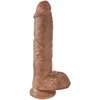 Pipedream „King Cock“ 10 colių dydžio kamuoliukai, įdegę
