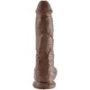 Pipedream KING COCK 10 colių varpa su kamuoliais, juoda